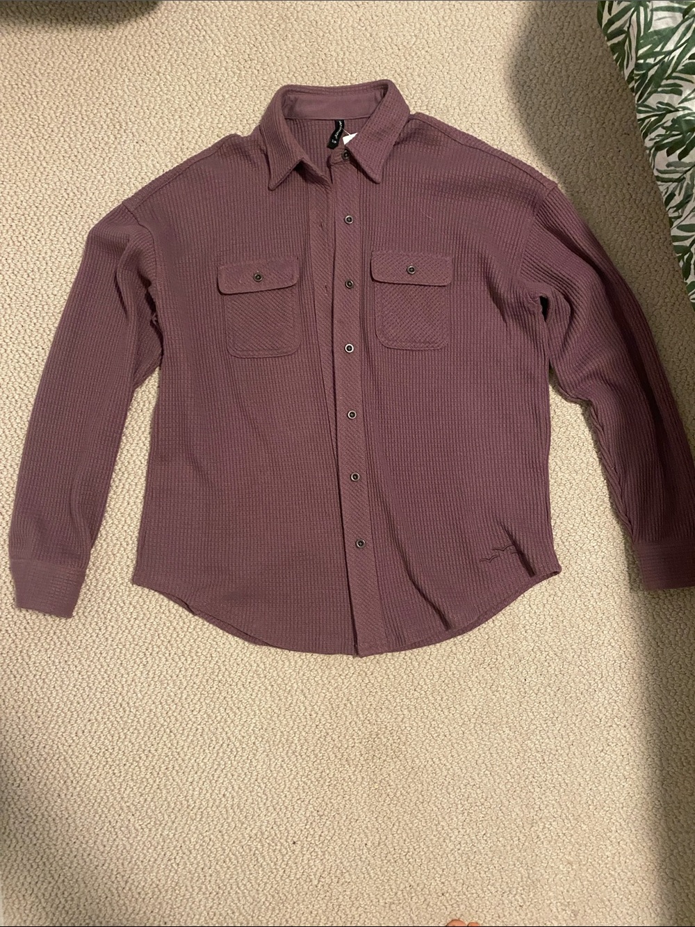 Relaxed Button-Down Shirt in Plum